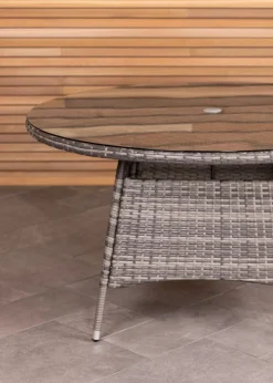 Charles Bentley Rattan Dining Table Grey (H74cm x W130cm)