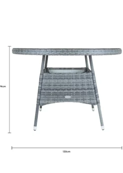 Charles Bentley Round Rattan Dining Table Grey (H74cm x W110cm)