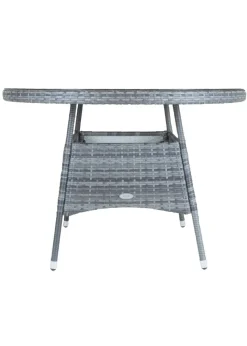 Charles Bentley Round Rattan Dining Table Grey (H74cm x W110cm)
