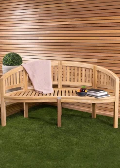 Charles Bentley Solid Wooden Teak Garden Outdoor San Diego 3 Seater Bench