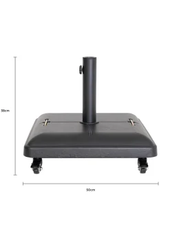 Charles Bentley Square Concrete Parasol Base Umbrella Stand With Wheels