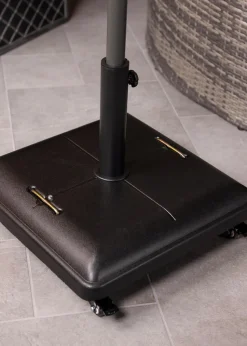 Charles Bentley Square Concrete Parasol Base Umbrella Stand With Wheels