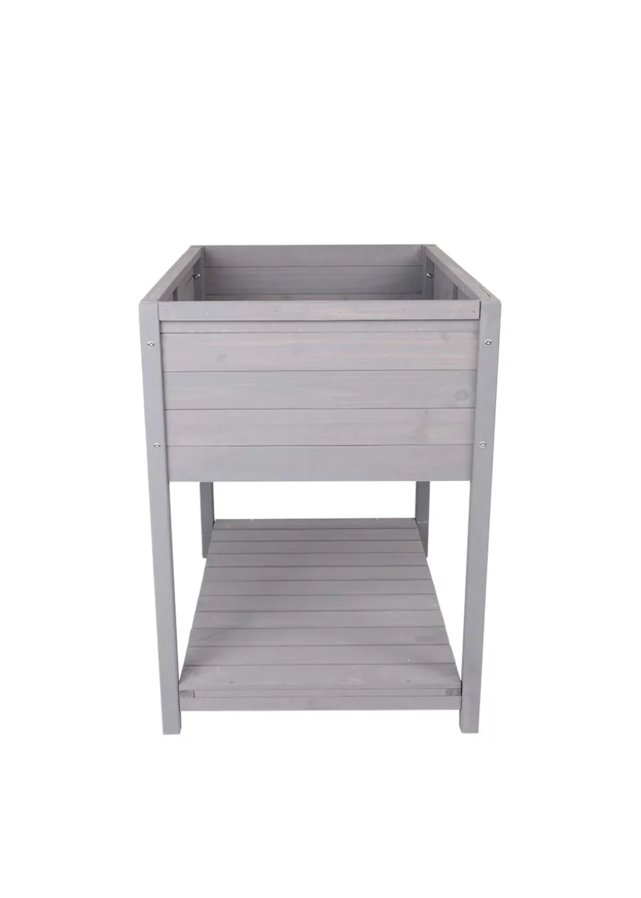 Charles Bentley Wooden Planter Raised Box with Shelf Herb Plant Box