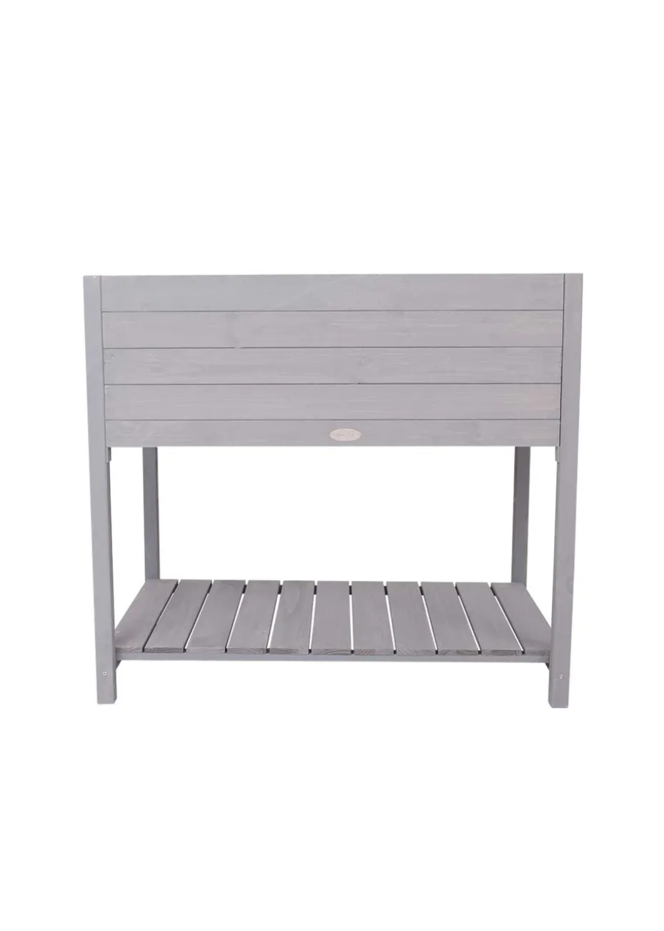 Charles Bentley Wooden Planter Raised Box with Shelf Herb Plant Box