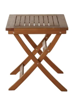 Charles Bentley Wooden Square Foldable Table FSC Certified (H50cm x W45cm x D45cm)