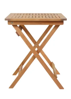 Charles Bentley Wooden Square Foldable Table FSC Certified (H74cm x W60cm x D60cm)