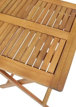 Charles Bentley Wooden Square Foldable Table FSC Certified (H74cm x W60cm x D60cm)