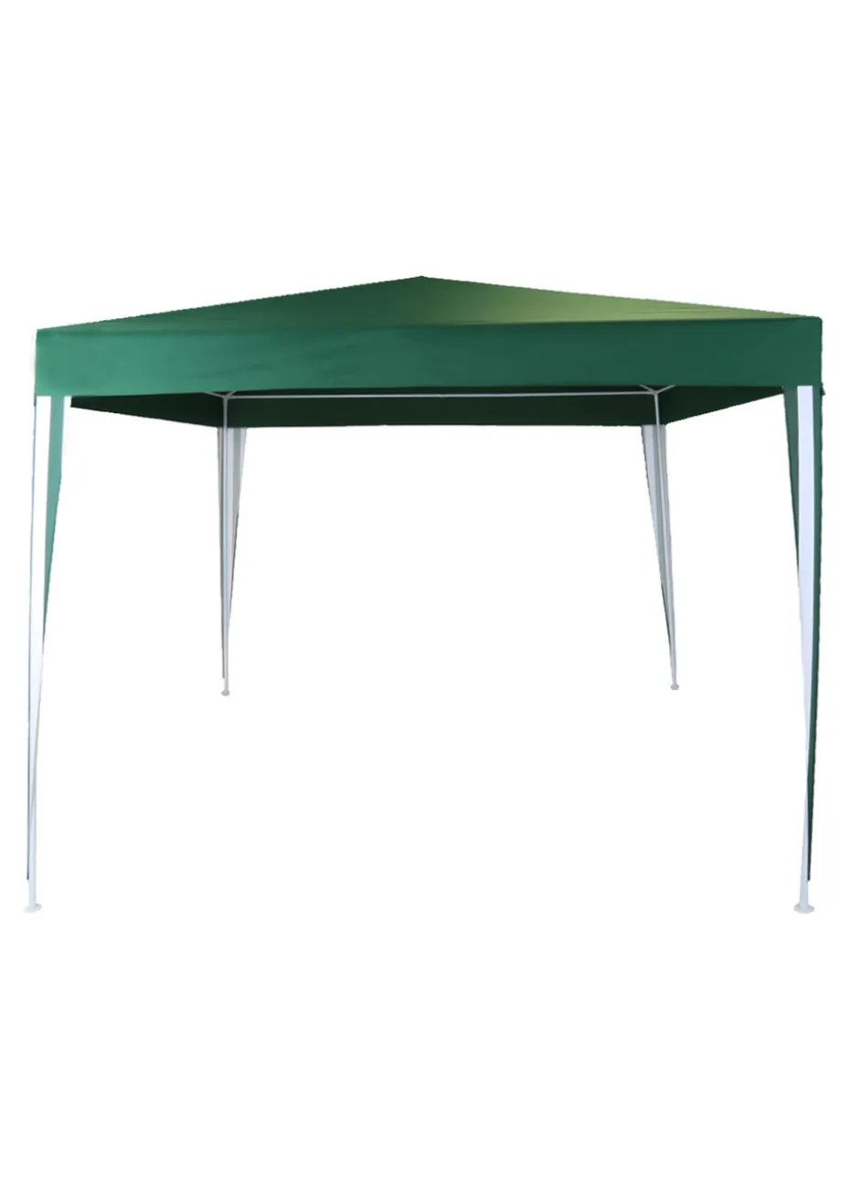 Charles Bentley 3x3m Polyester Gazebo Green Stripe Showerproof