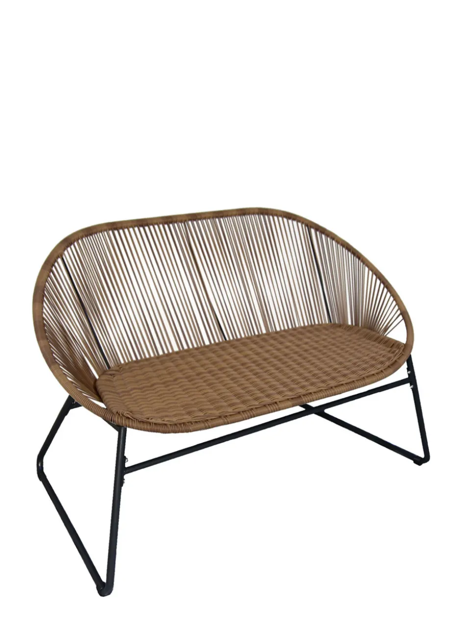 Charles Bentley Zanzibar 2 Seater Natural Garden Bench (H77 x D67cm x W118cm)