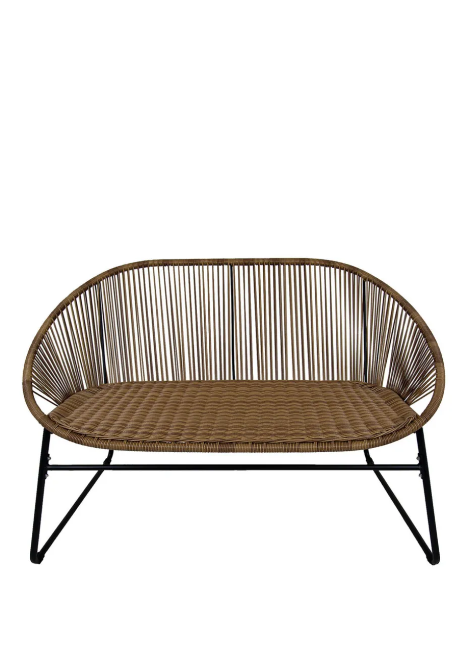 Charles Bentley Zanzibar 2 Seater Natural Garden Bench (H77 x D67cm x W118cm)