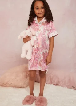 Chi Chi London Pink Girls Floral Print Night Dress (3-11 Years)