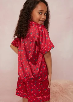 Chi Chi London Red Girls Cherry Pyjama Short Set (3-8 Years)