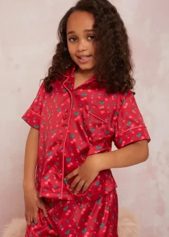 Chi Chi London Red Girls Cherry Pyjama Short Set (3-8 Years)