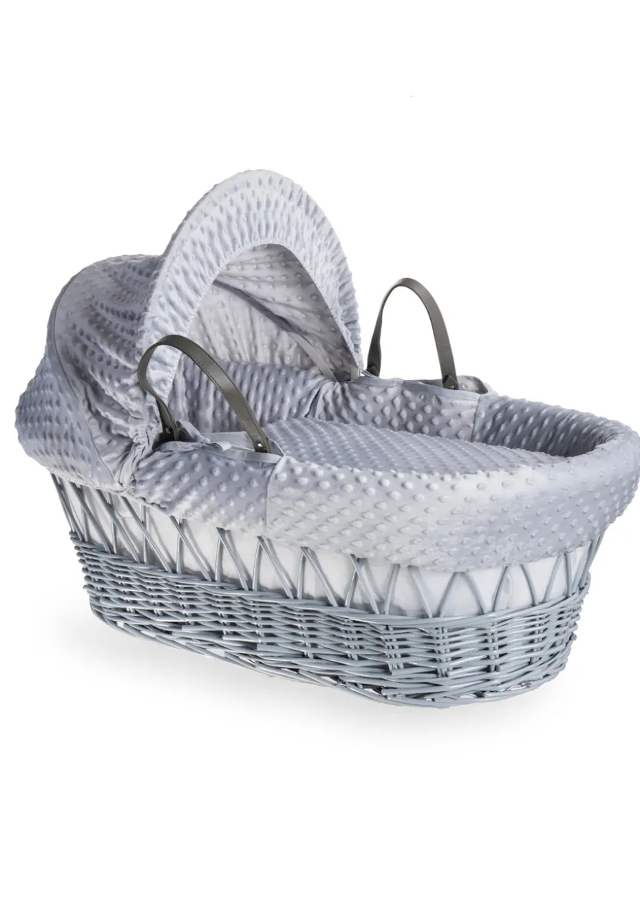 Clair de Lune Grey Dimple Wicker Moses Basket