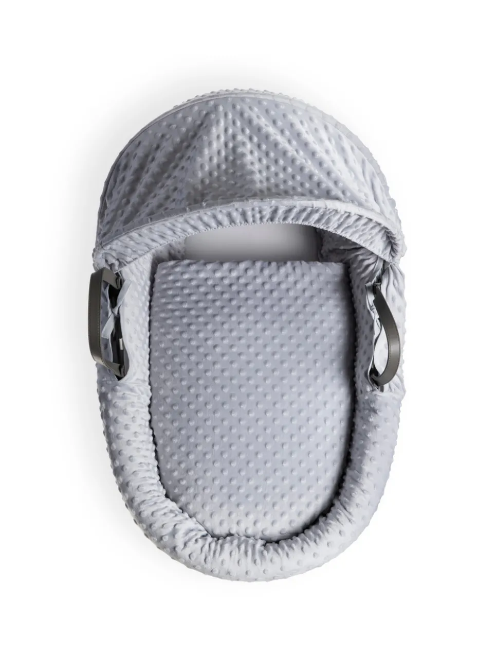 Clair de Lune Grey Dimple Wicker Moses Basket