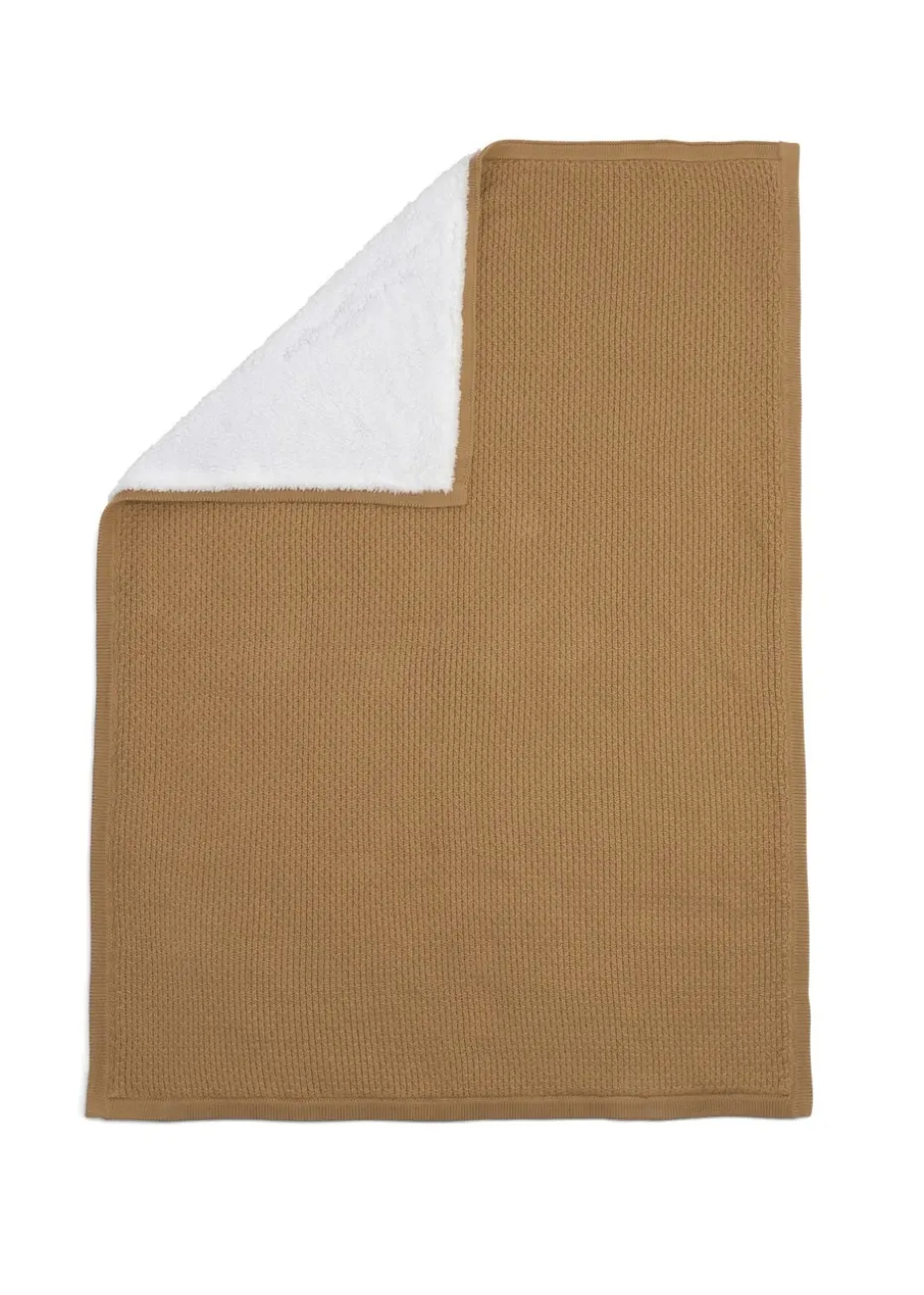 Clair de Lune Organic Biscuit Knit Sherpa Blanket