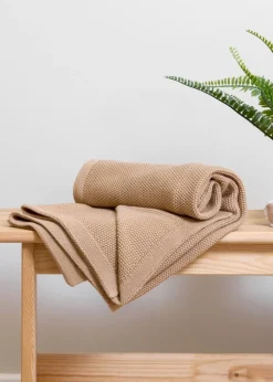 Clair de Lune Organic Biscuit Knitted Blanket