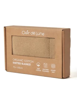 Clair de Lune Organic Biscuit Knitted Blanket