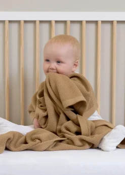 Clair de Lune Organic Biscuit Knitted Blanket