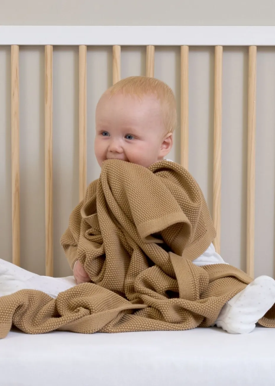 Clair de Lune Organic Biscuit Knitted Blanket