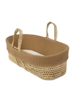 Clair de Lune Organic Biscuit Knitted Moses Basket