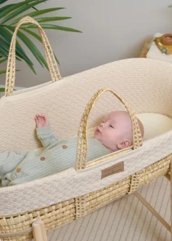 Clair de Lune Organic Cream Knitted Moses Basket