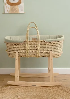 Clair de Lune Organic Palm Moses Basket - With Rocking Stand