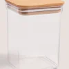 Clear Small Square Wood Food Storage