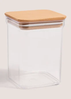 Clear Small Square Wood Food Storage