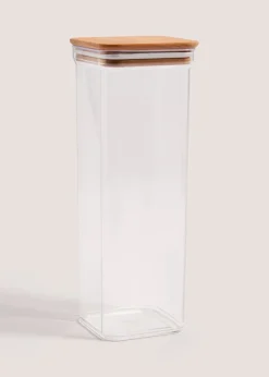 Clear Small Square Wood Food Storage