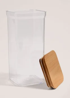Clear Small Square Wood Food Storage