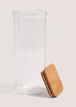 Clear Small Square Wood Food Storage