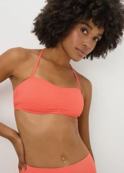 Coral Bandeau Bikini Top