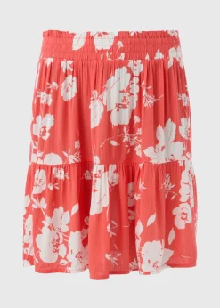 Coral Bloom Cheesecloth Mini Skirt