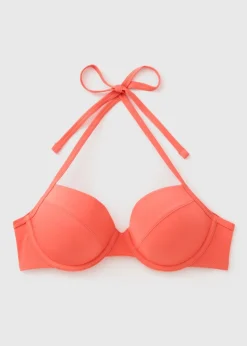 Coral Cupped Bikini Top