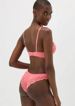 Coral Lace Brazilian Knickers