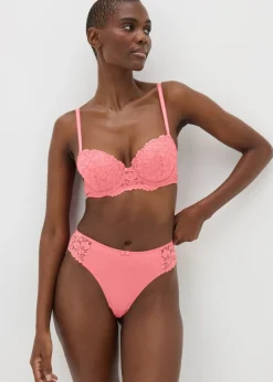 Coral Lace Brazilian Knickers