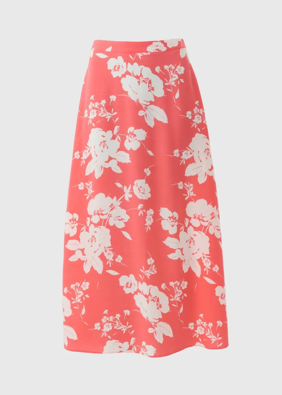 Coral Large Bloom Flared Skirt