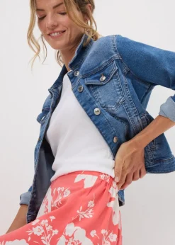 Coral Large Bloom Flared Skirt