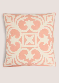 Coral Ornate Embroidery Cushion