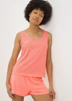 Coral Towelling Pyjama Set