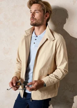 Cotton Traders Beige Jersey Lined Jacket