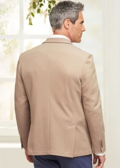 Cotton Traders Beige Textured Jersey Blazer