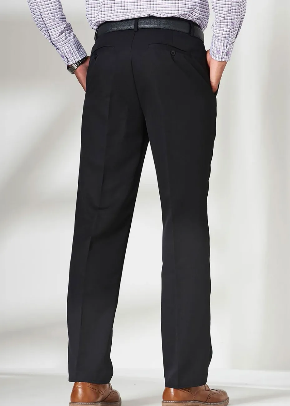 Cotton Traders Black Pleat Front Supreme Easy-Care Trousers