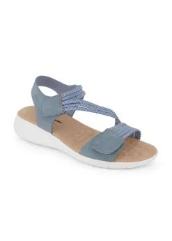 Cotton Traders Blue Elasticated Adjustable Sandals