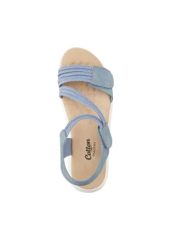 Cotton Traders Blue Elasticated Adjustable Sandals