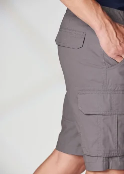 Cotton Traders Chalk Grey Cotton Cargo Shorts