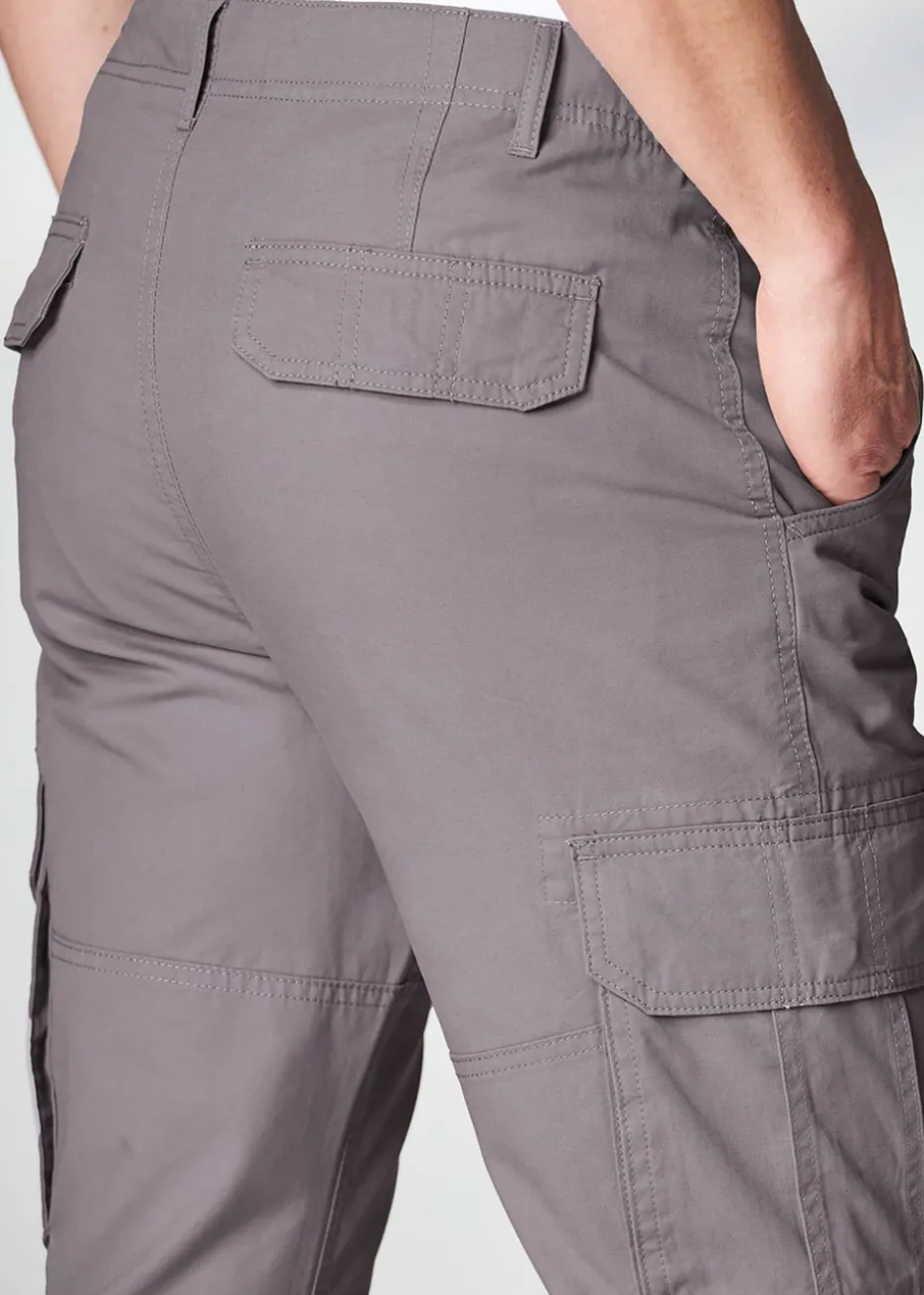 Cotton Traders Chalk Grey Cotton Cargo Trousers