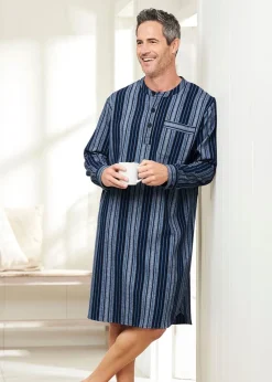 Cotton Traders Dark Blue Brushed Cotton Nightshirt
