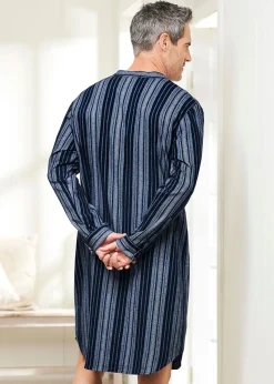 Cotton Traders Dark Blue Brushed Cotton Nightshirt